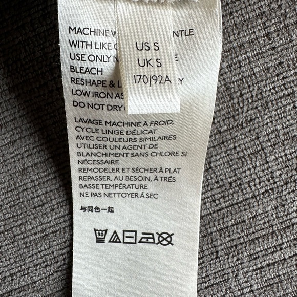 Free People cotton grey long sleeve top with blue and green trim. (S) - Picture 4 of 5